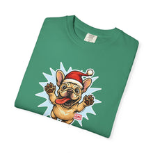 Load image into Gallery viewer, Festive French Bulldog T-shirt, Holiday Shirt, Unisex Tee, Dog Lover Gift, Christmas Apparel, Cute Pet T-shirt