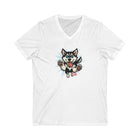 Playful Siberian Husky Dog Graphic V-Neck Tee, Fun Pet Apparel, Gifts for Dog Lovers, Casual Outfit, Birthday Present