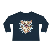 Load image into Gallery viewer, Happy Jumping Chihuahua Toddler Tee | Cute Dog Illustration