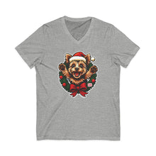 Load image into Gallery viewer, Joyful Christmas Yorkie Tee, Holiday T-Shirt, Festive Pet Shirt, Merry Christmas Top, Unisex Dog Lover Gift