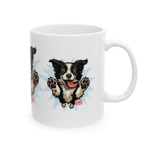 Load image into Gallery viewer, Cheerful Border Collie Dog Lover Mug | Perfect Gift for Pet Owners, Funny Dog Coffee Cup, Ceramic Mug, Animal Lover's Gift, Home Decor