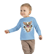 Load image into Gallery viewer, Happy Jumping Chihuahua Toddler Tee | Cute Dog Illustration