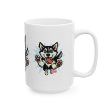 Load image into Gallery viewer, Happy Leaping Siberian Husky Ceramic mug, 11oz and 15oz, Husky Dog Parent Gift