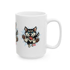 Happy Leaping Siberian Husky Ceramic mug, 11oz and 15oz, Husky Dog Parent Gift