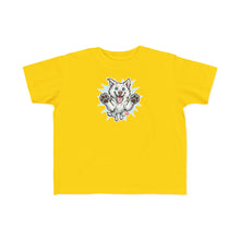 Load image into Gallery viewer, Happy Jumping Husky Toddler Tee | Cute Dog Paw Print