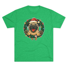 Load image into Gallery viewer, Festive Pug Christmas Tee, Holiday Shirt, Dog Lover Gift, Cute Animal Apparel, Unisex Crew Neck, Unique Christmas Present