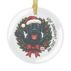 Black Labrador Retriever Glass Ornament, Dog Lover Christmas Tree Decoration, Personalized Pet Ornament, Holiday Gift, Keepsake Dog