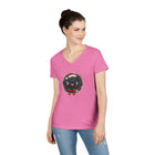 Cute Black Labrador Retriever Christmas V-Neck T-Shirt, Holiday Tee, Festive Womens Shirt, Christmas Gift, Winter Apparel