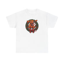 Load image into Gallery viewer, Festive Vizsla Dog Graphic Tee | Unisex Heavy Cotton Shirt for Dog Lovers, Holiday Gift, Animal Lover Apparel, Christmas Tee, Cozy Comfort