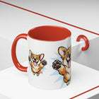 Excited Leaping Corgi  Accent Coffee Mug - Cute Dog Lover Gift (11oz)