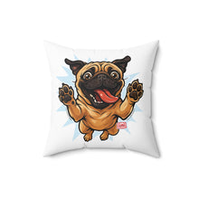 Load image into Gallery viewer, Pug Lover Throw Pillow, Cute Home Decor,  Pug Puppy Lover Gift, Pet Decoration, Fun Accent Pillow, Happy Pet Gift