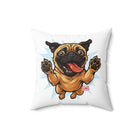 Pug Lover Throw Pillow, Cute Home Decor,  Pug Puppy Lover Gift, Pet Decoration, Fun Accent Pillow, Happy Pet Gift