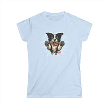 Load image into Gallery viewer, OMG Youre Home Dog Reunion T-Shirt: Happy and Excited Leaping Border Collie Women's Shirt