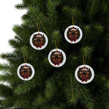 Load image into Gallery viewer, Festive German Shepherd Puppy Themed Ceramic Ornaments, Holiday Decor, Pet Lover Gifts, Christmas Tree Decorations, Dog Lover