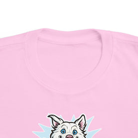 Happy Jumping Husky Toddler Tee | Cute Dog Paw Print