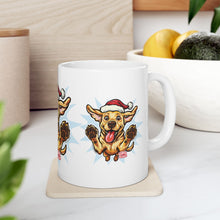 Load image into Gallery viewer, Festive Yellow Labrador Retriever Dog Mug - Perfect Holiday Gift for Dog Lovers, Fun Pet Mug, Christmas Present, Adorable Puppy Design