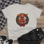 Festive Vizsla Dog Lover's Tee, Cute Animal T-Shirt, Holiday Gift, Casual Wear, Fun Christmas Design, Wreath Print Top