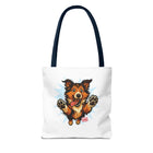 Cute Collie Dog Lover Tote Bag, AOP Dog Art Bag, Pet Owner Gift, Collie Lover Tote, Summer Beach Bag, Gifts for Dog Lovers