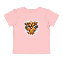 Load image into Gallery viewer, Toddler Tee - Joyful Jumping Dachshund Puppy Graphic