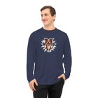 Red and White Border Collie Illustration Long Sleeve Shirt | Dog Art