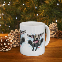 Load image into Gallery viewer, Happy Jumping Weimaraner Dog Mug | Playful Dog Illustration Ceramic Mug
