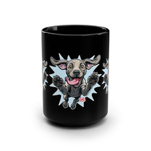 Load image into Gallery viewer, Playful Jumping Weimaraner Dog Mug | Black 15oz Ceramic Coffee and Tea Cup
