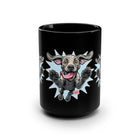 Playful Jumping Weimaraner Dog Mug | Black 15oz Ceramic Coffee and Tea Cup
