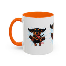 Load image into Gallery viewer, Dachshund Jumping Dog Accent Coffee Mug Cute Wiener Dog Gift (11oz)