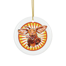 Load image into Gallery viewer, Vizsla Dog Lover's Ceramic Christmas Ornaments, 2-Sided Dog Themed Holiday Decor - Pet Lover Gift, Personalized Ornament, Doggie Home Decor