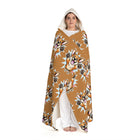 Hooded Sherpa Happy Leaping Corgi Fleece Blanket