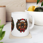 Festive  German Shepherd Dog Lover Ceramic Mug | Christmas Gift, Holiday Decor, Pet Lover's Mug, Cute GSD Cup, Coffee Tea Mug