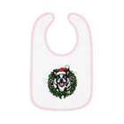 Baby Bib with Boston Terrier Holiday Design, Cute Christmas Bib, Baby Feeding Bib, Holiday Gift for New Parents, Bostie Lover Bib