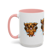 Load image into Gallery viewer, Happy Dachshund Jumping Mug | Accent Coffee Mug, 11oz 15oz