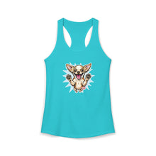 Load image into Gallery viewer, Chihuahua Racing Tank, Dog Lover Graphic Tee, Happy Pet Sleeveless Shirt, Excited Chiwawa Top, Dog Print Workout Singlet