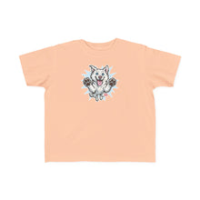 Load image into Gallery viewer, Happy Jumping Husky Toddler Tee | Cute Dog Paw Print