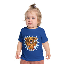 Load image into Gallery viewer, Happy Dachshund Puppy Baby T-Shirt | Cute Dog Graphic, Playful Paws