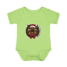Load image into Gallery viewer, Christmas German Shepherd Puppy Bodysuit for Infants, Cute Baby Outfit, Baby Shower Gift, Infant Christmas Apparel, Adorable  GSD Babywear