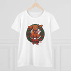 Festive Vizsla Dog Lover's Tee, Cute Animal T-Shirt, Holiday Gift, Casual Wear, Fun Christmas Design, Wreath Print Top