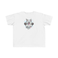 Load image into Gallery viewer, Happy Jumping Husky Toddler Tee | Cute Dog Paw Print
