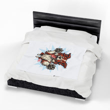 Load image into Gallery viewer, Playful Red Border Collie Dog Plush Blanket, Cozy Pet Blanket, Adorable Dog Lover Gift, Soft Throw for Home Decor, Pet Adoption Gift