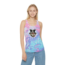 Load image into Gallery viewer, Tie Dye Border Collie Dog Lover Racerback Tank Top | Summer Top, Pet Owner Gift, Festival Wear, Cute Shirt, Beach Outfit