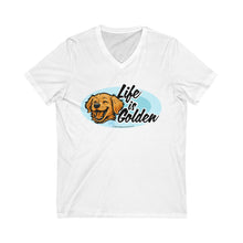 Load image into Gallery viewer, Golden Retriever T-Shirt, Dog Lover Gift, Cute Puppy Tee, Animal Face Shirt, V-Neck Top, Golden Puppy Mom