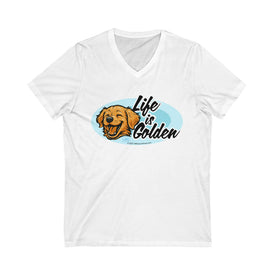 Golden Retriever T-Shirt, Dog Lover Gift, Cute Puppy Tee, Animal Face Shirt, V-Neck Top, Golden Puppy Mom
