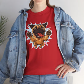 Playful Pug Unisex Tee - Fun Pet Lover T-Shirt, Gift for Dog Owners, Casual Attire, Animal Enthusiast Apparel, Cute Graphic Tee