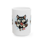 Happy Leaping Siberian Husky Ceramic mug, 11oz and 15oz, Husky Dog Parent Gift