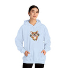 Happy Corgi Jumping hoodie | Cute Dog Illustration Hoodie