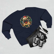 Load image into Gallery viewer, Festive Pug Sweatshirt, Unisex Crewneck, Holiday Gift, Dog Lover Apparel, Christmas Sweater, Cozy Winter Wear