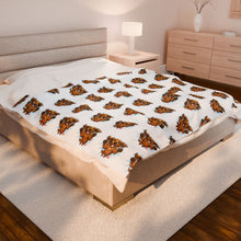 Load image into Gallery viewer, Leaping Longhaired Dachshund Velveteen Plush Blanket Doxie Welcome Home