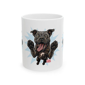 Ceramic Mug, Happy Cane Corso Dog, Coffee Mug, Dog Lover Gift, Pet Owner Present, Animal Ceramic Cup, Gift for Dog Parents