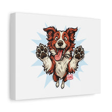 Load image into Gallery viewer, Happy Border Collie Illustration Canvas | Matte Stretched 1.25"